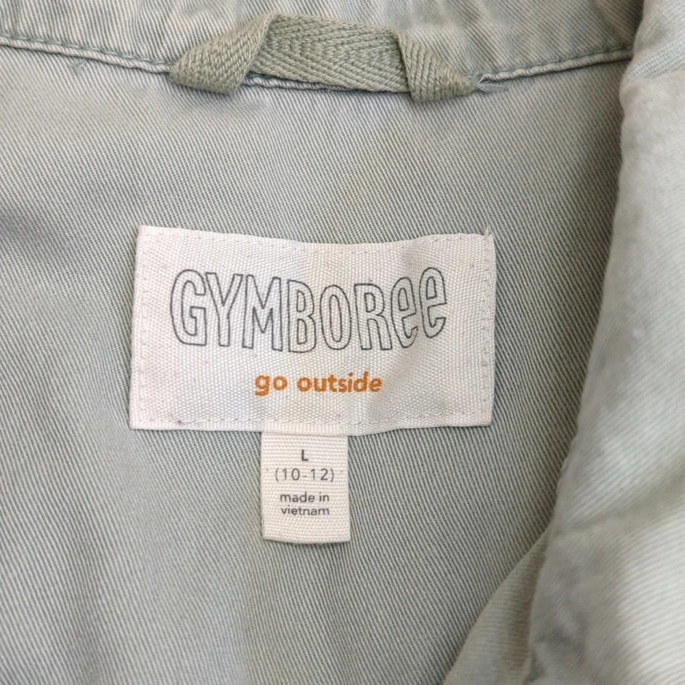 Gymboree Green Cotton Peplum Utility Jacket Size Large 10-12